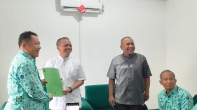 Bupati Pringsewu terpilih Hi Riyanto Pamungkas menerima kunjungan dari Persatuan Pensiunan Indonesia (PPI).