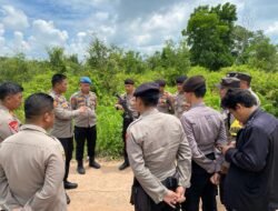 Wakapolres mesuji menyampaikan himbauan dan pesan Kamtibmas, pasca kejadian penembakan warga Desa Sungai Cambai