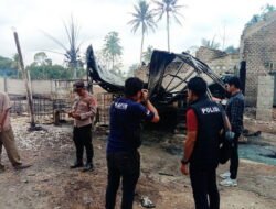 Kebakaran Rumah Diduga Tempat Penimbunan BBM, Polres Lampung Tengah Lakukan Penyelidikan