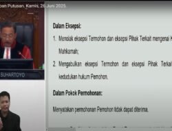 MK Tolak Gugatan Sengketa Hasil PSU Pilkada Pesawaran 2025 yang Diajukan Supriyanto-Suriyansah