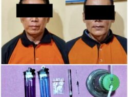 Komitmen Berantas Narkoba, Polsek Padang Ratu Amankan Dua Pria Paruh Baya Saat Asik Konsumsi Sabu
