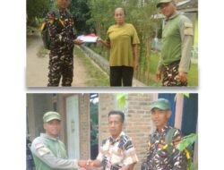 Banser Pringsewu Bagikan Bendera Merah Putih Sambut HUT RI ke-80. 