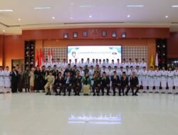 Kapolresta Bandar Lampung Hadiri Pengukuhan Anggota Paskibraka, yang Secara Resmi Dikukuhkan Oleh Wali Kota Bandar Lampung Eva Dwiana